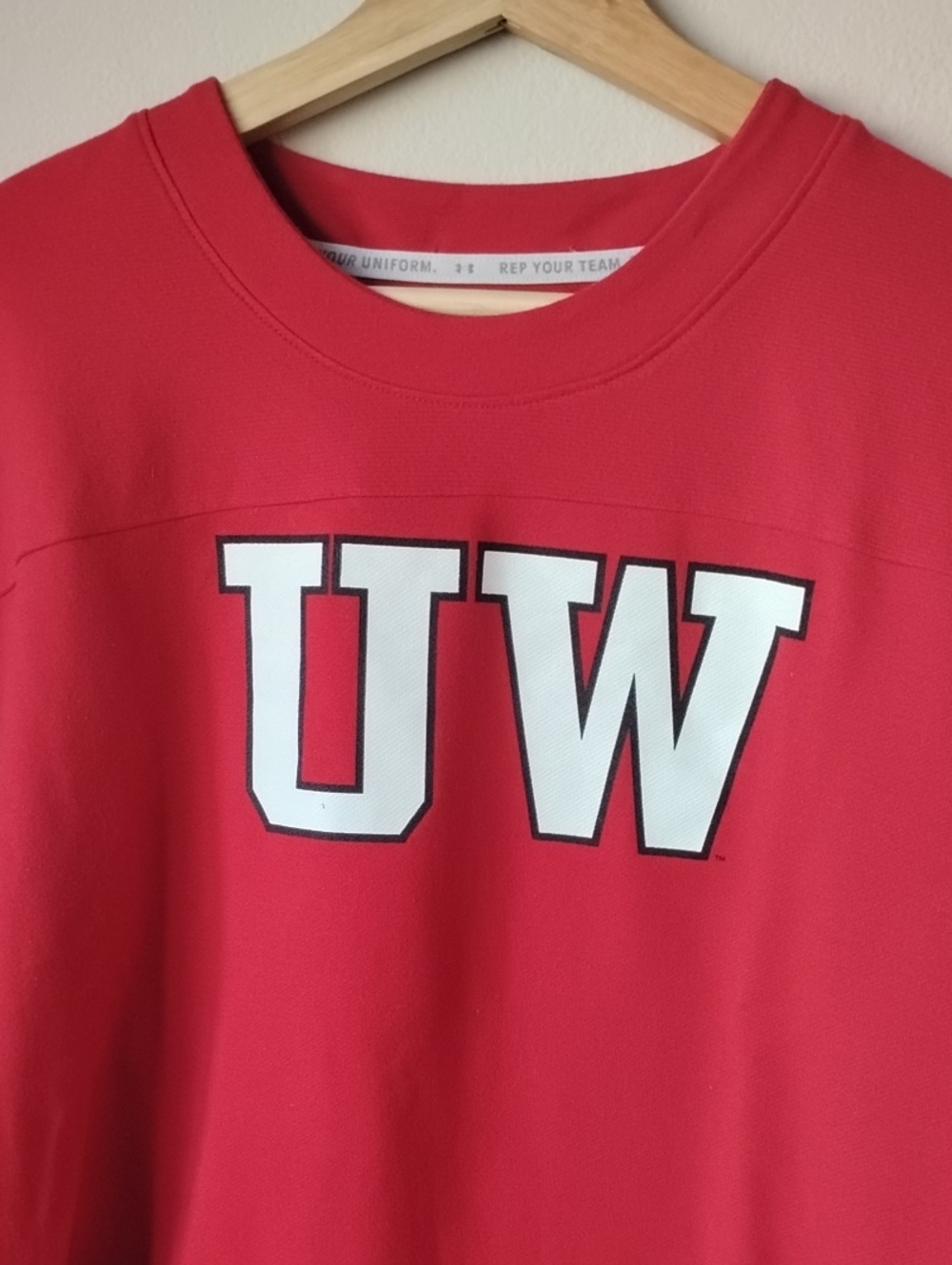 Under Armour Size XL Red UW Long-Sleeve Crewneck Sweatshirt - Picture 4 of 16